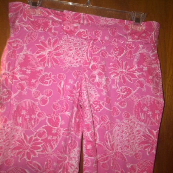LILLY Pulitzer Baley Capri pants pink nina Pina 2 - Picture 3 of 4